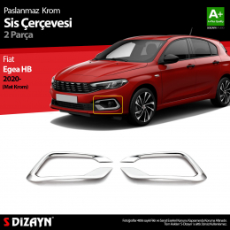 S-Dizayn Fiat Egea HB Krom Sis Çerçevesi 2 Prç. 2020 Üzeri (Mat Krom)