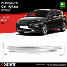 S-Dizayn Hyundai Bayon Krom Cam Çıtası 8 Prç. 2021 Üzeri