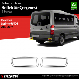 S-Dizayn Mercedes Sprinter W906 Krom Arka Reflektör Çıtası 2 Prç. 2013-2018