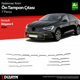 S-Dizayn Renault Megane 4 Krom Ön Tampon Çıtası 8 Prç. 2020 Üzeri