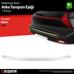 S-Dizayn Hyundai Bayon Krom Arka Tampon Eşiği 2021 Üzeri