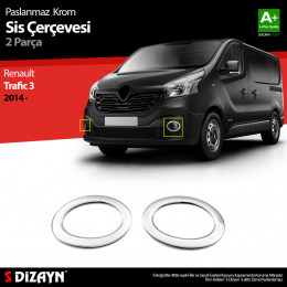 S-Dizayn Renault Trafic Krom Sis Farı Çerçevesi 2 Prç. 2014 Üzeri