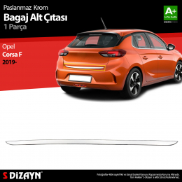 S-Dizayn Opel Corsa F Krom Bagaj Alt Çıtası 2019 Üzeri