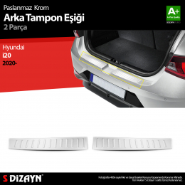 S-Dizayn Hyundai i20 Krom Arka Tampon Eşiği 2 Prç. 2020 Üzeri