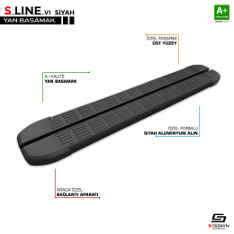 S-Dizayn Skoda Kamiq S-Line Siyah Yan Basamak 183 Cm 2019 Üzeri