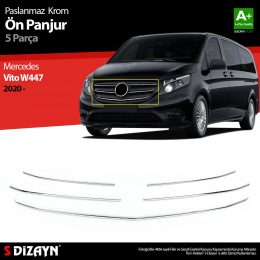 S-Dizayn Mercedes Vito W447 Krom Ön Panjur 5 Prç. 2020 Üzeri