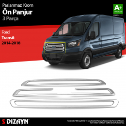 S-Dizayn Ford Transit Krom Ön Panjur 3 Parça 2014-2018