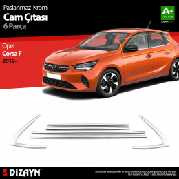 S-Dizayn Opel Corsa F Krom Cam Çıtası 6 Prç. 2019 Üzeri