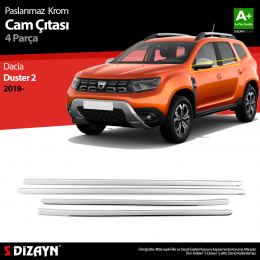 S-Dizayn Dacia Duster Krom Cam Çıtası 4 Prç. 2018 Üzeri