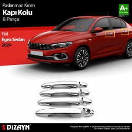 S-Dizayn Fiat Egea SD Krom Kapı Kolu 8 Prç. 2020 Üzeri