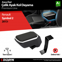 S-Dizayn Renault Symbol Kol Dayama Kolçak Çelik Ayaklı ABS Gri 2013 Üzeri A+Kalite