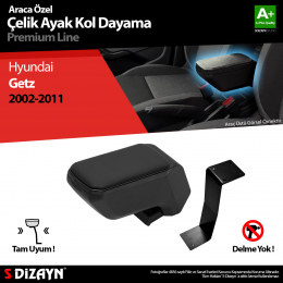 S-Dizayn Hyundai Getz Kol Dayama Kolçak Çelik Ayaklı ABS Siyah 2002-2011 A+Kalite