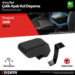 S-Dizayn Peugeot 2008 Kol Dayama Kolçak Çelik Ayaklı ABS Siyah 2013 Üzeri A+Kalite