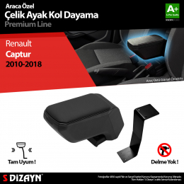 S-Dizayn Renault Captur Kol Dayama Kolçak Çelik Ayaklı ABS Siyah 2010-2018 A+Kalite