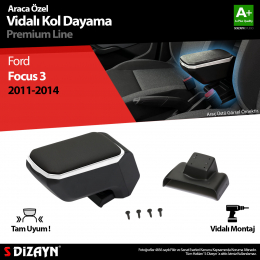 S-Dizayn Ford Focus 3 Kol Dayama Kolçak ABS Vidalı Gri 2011-2014 A+Kalite