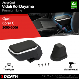 S-Dizayn Opel Corsa C ABS Vidalı Kol Dayama Kolçak Gri 2000-2006 A+Kalite