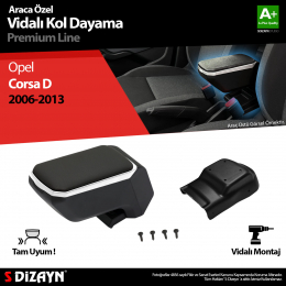 S-Dizayn Opel Corsa D Kol Dayama Kolçak ABS Vidalı Gri 2006-2013 A+Kalite