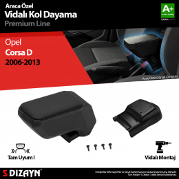S-Dizayn Opel Corsa D Kol Dayama Kolçak ABS Vidalı Siyah 2006-2013 A+Kalite