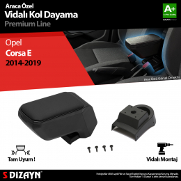 S-Dizayn Opel Corsa E ABS Vidalı Kol Dayama Kolçak Siyah 2014-2019 A+Kalite