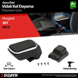 S-Dizayn Peugeot 301 ABS Vidalı Kol Dayama Kolçak Gri 2012 Üzeri A+Kalite