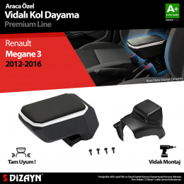 S-Dizayn Renault Megane 3 ABS Vidalı Kol Dayama Kolçak Gri 2012-2016 A+Kalite