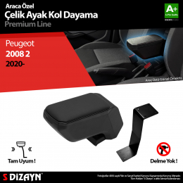S-Dizayn Peugeot 2008 Kol Dayama Kolçak Çelik Ayaklı ABS Siyah 2020 Üzeri A+Kalite