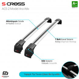 S-Dizayn Chery Tiggo 8 2018 Üzeri ACE-2 Model Gri Ara Atkı A+ Kalite