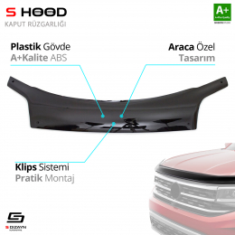 S-Dizayn Ford Connect ABS Plastik Kaput Rüzgarlığı 2003-2008 A+Kalite