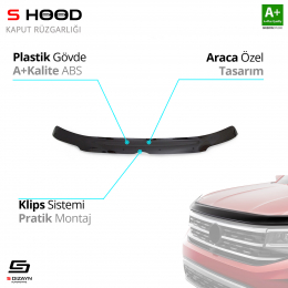 S-Dizayn VW Transporter T5 ABS Plastik Kaput Rüzgarlığı 2004-2010 A+Kalite