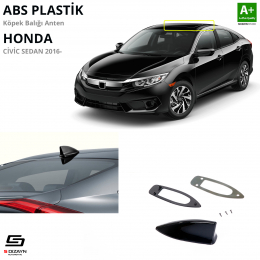 S-Dizayn Honda Civic FC5 ABS Plastik Köpek Balığı Anten Parlak Siyah 2016-2021 A+Kalite