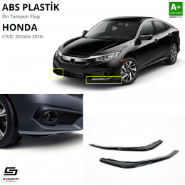 S-Dizayn Honda Civic FC5 ABS Plastik Ön Tampon Flap Parlak Siyah 2016-2021 A+Kalite
